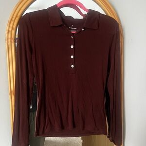 Everlane Brown Button Up Henley